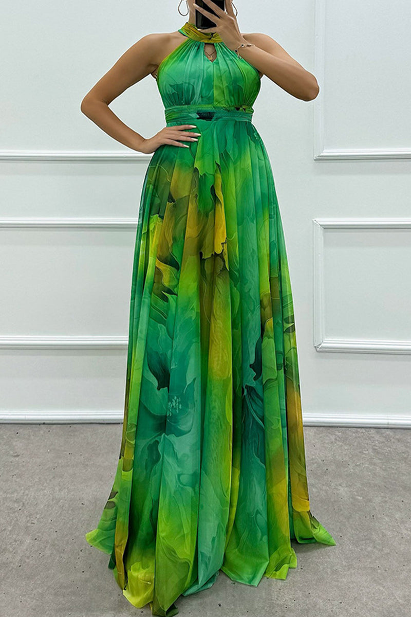 Sexy Prom Gradientfarben Schnürung Kontrast Hals Abendkleider - 3 Farben