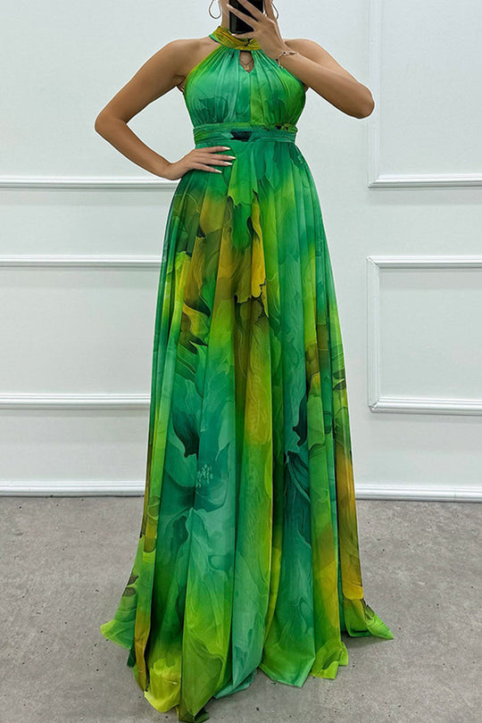 Sexy Prom Gradientfarben Schnürung Kontrast Hals Abendkleider - 3 Farben