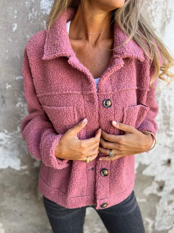 Kurze Warme Bouclé Jacke