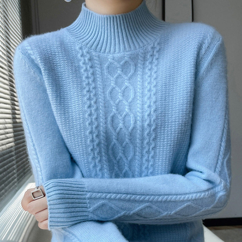 Damen-Strickpullover, Rundhalsausschnitt, wärmend