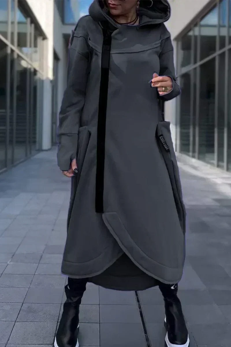 Langes Hoodie-Kleid mit Modernem Schnitt