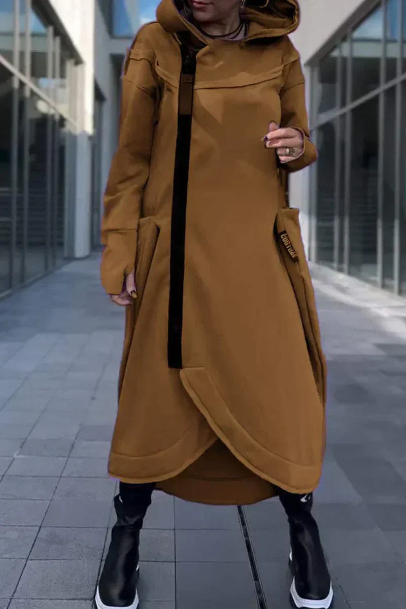 Langes Hoodie-Kleid mit Modernem Schnitt