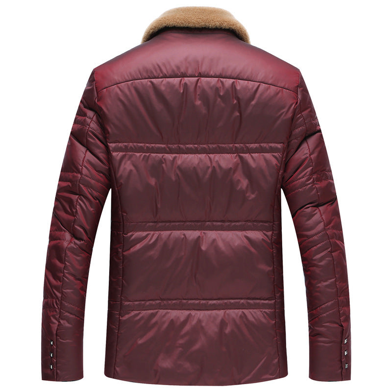 Herren Wattierte Kurzjacke mit Teddykragen und Wappenapplikation Shop Nory