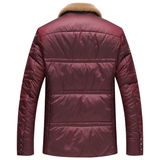 Herren Wattierte Kurzjacke mit Teddykragen und Wappenapplikation Shop Nory