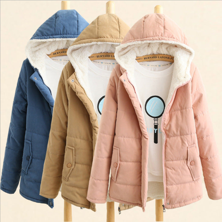 Damen Gepolsterte Winterjacke mit Teddyfutter und Kapuze Shop Nory