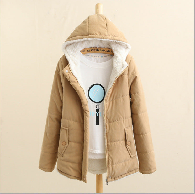 Damen Gepolsterte Winterjacke mit Teddyfutter und Kapuze Shop Nory