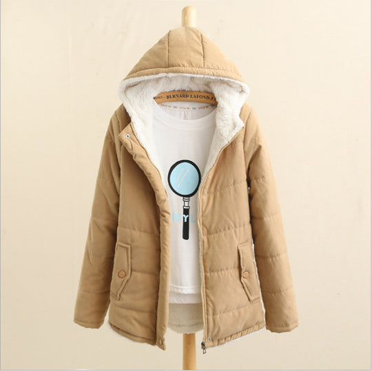 Damen Gepolsterte Winterjacke mit Teddyfutter und Kapuze Shop Nory