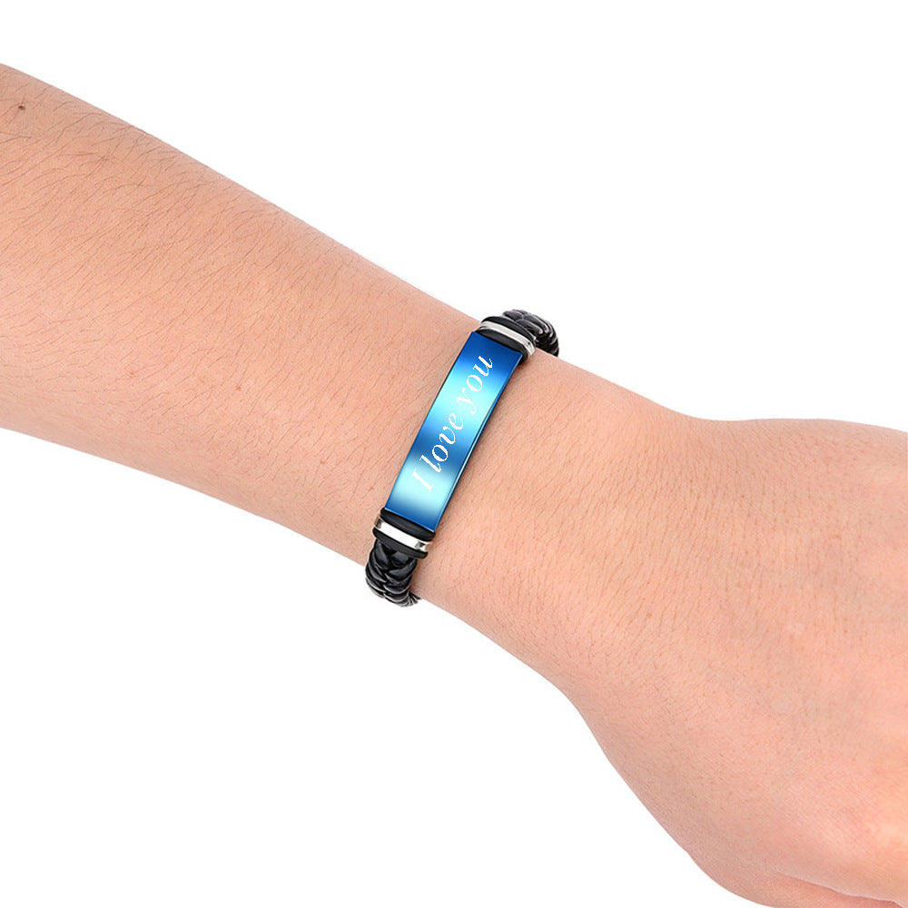 Herren geflochtenes Armband mit verstellbarem Edelstahlverschluss Shop Nory