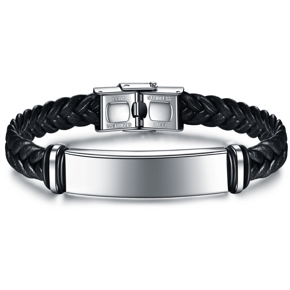 Herren geflochtenes Armband mit verstellbarem Edelstahlverschluss Shop Nory