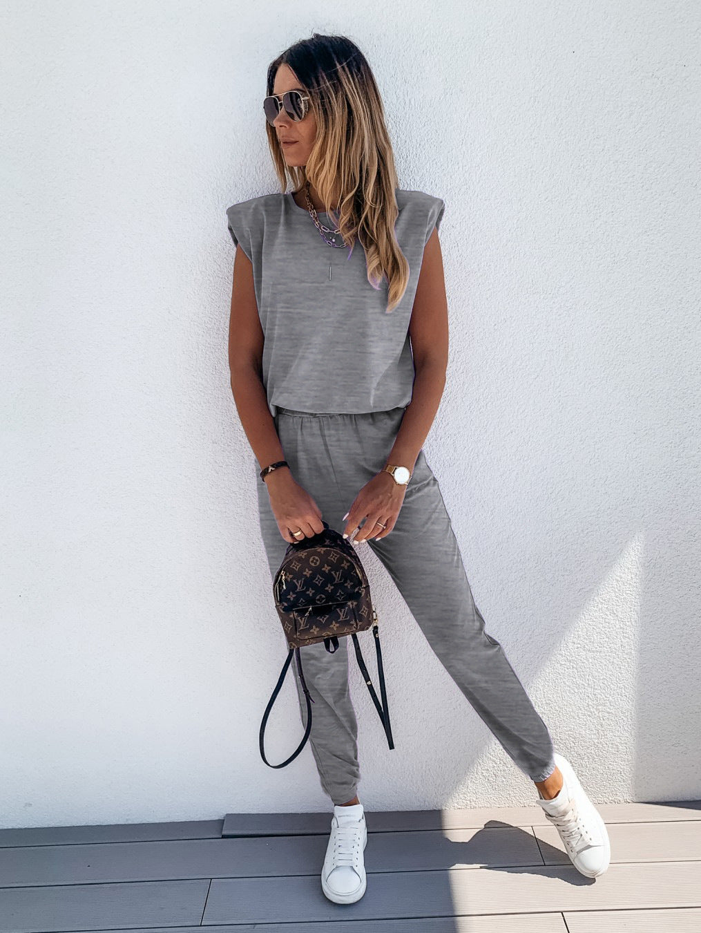 Damen lässiger Jumpsuit mit weichem, elastischem Material und modischem Cut