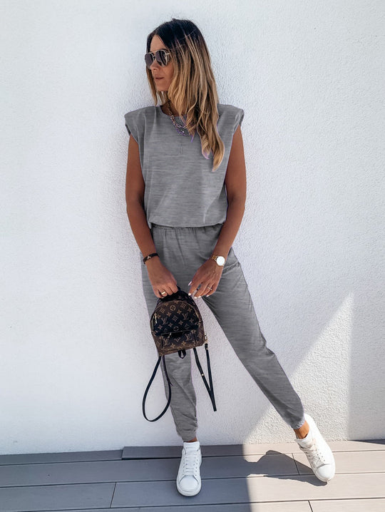 Damen lässiger Jumpsuit mit weichem, elastischem Material und modischem Cut