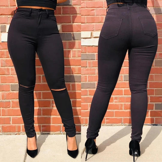 Damen Taillenbetonte Sculpting-Skinnyjeans mit Knie-Cut und Komfortbund Shop Nory