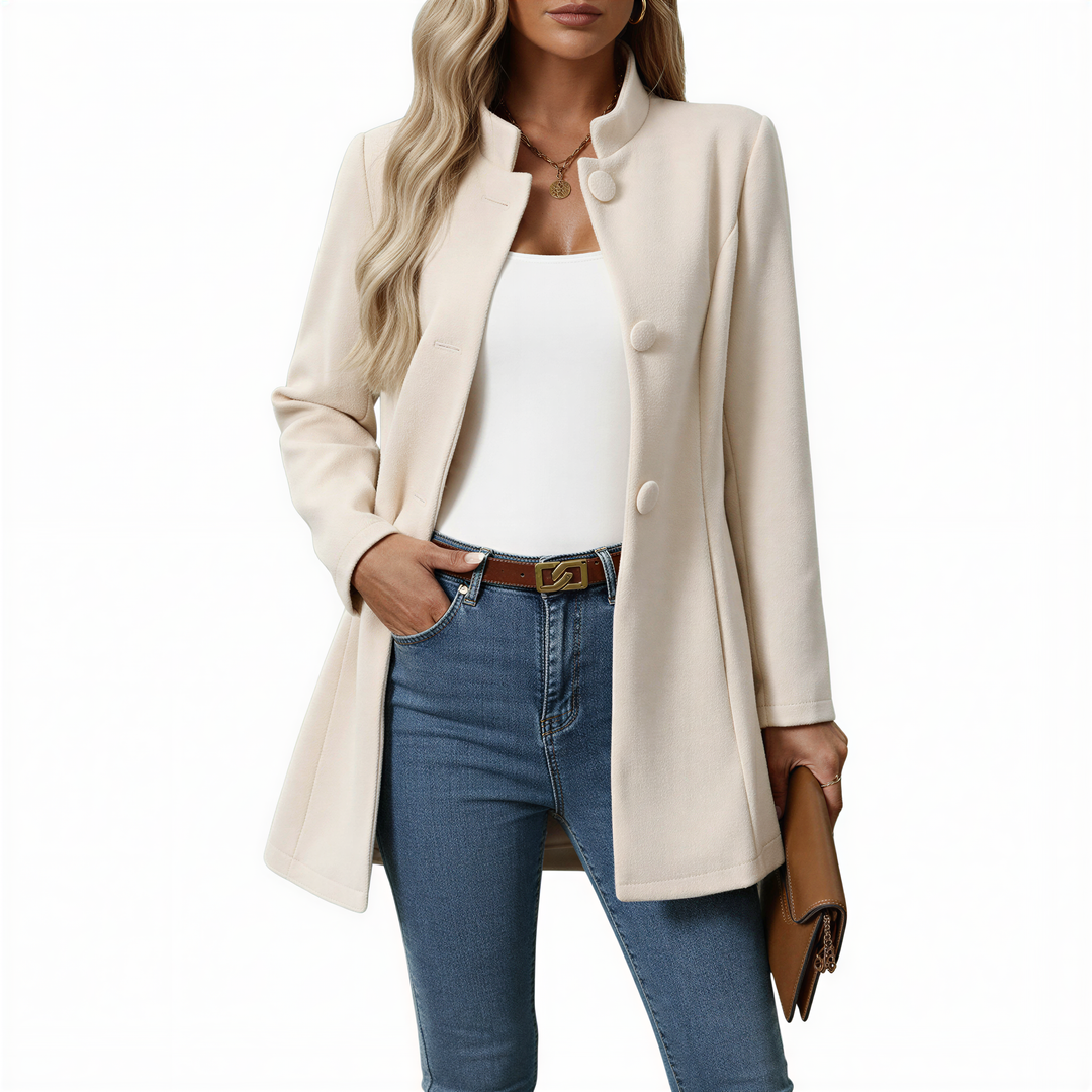 Damen Knopf-down A-Linie Mantel