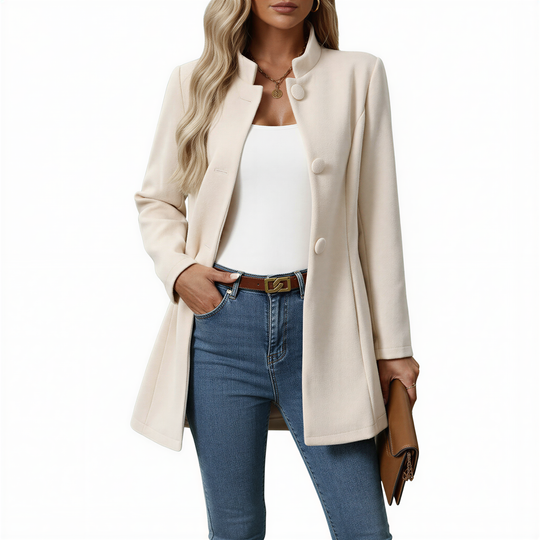 Damen Knopf-down A-Linie Mantel