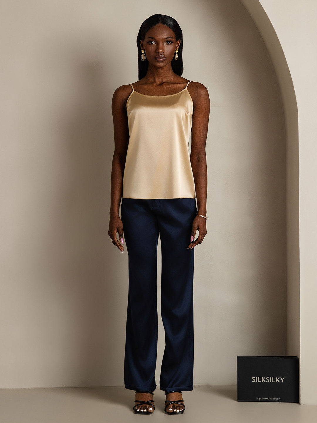 Seide Entspannt Spaghettiträger Camisole Top