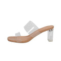 Damen transparente Blockabsatz-Sandalen