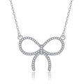 Damen Halskette mit funkelndem Schleifenanhänger und hochwertigem Zirkonia-Besatz Shop Nory