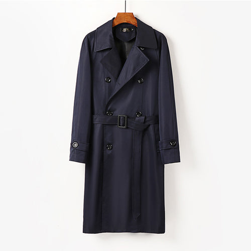 Herren Wasserabweisender Doppelreihiger Trenchcoat mit breitem Revers und knieumspielender Länge Shop Nory