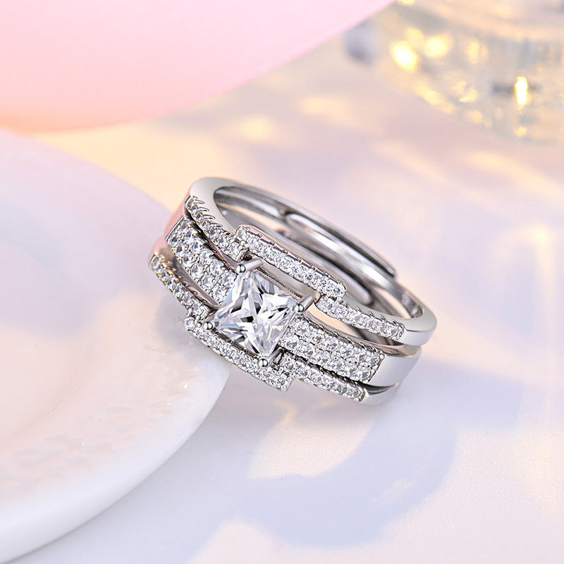 Damen Verlobungsring mit funkelndem Zirkonia-Besatz und elegantem Design Shop Nory