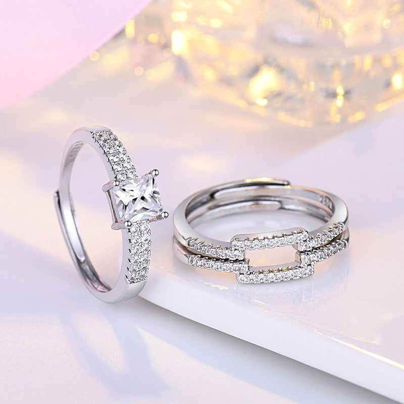 Damen Verlobungsring mit funkelndem Zirkonia-Besatz und elegantem Design Shop Nory