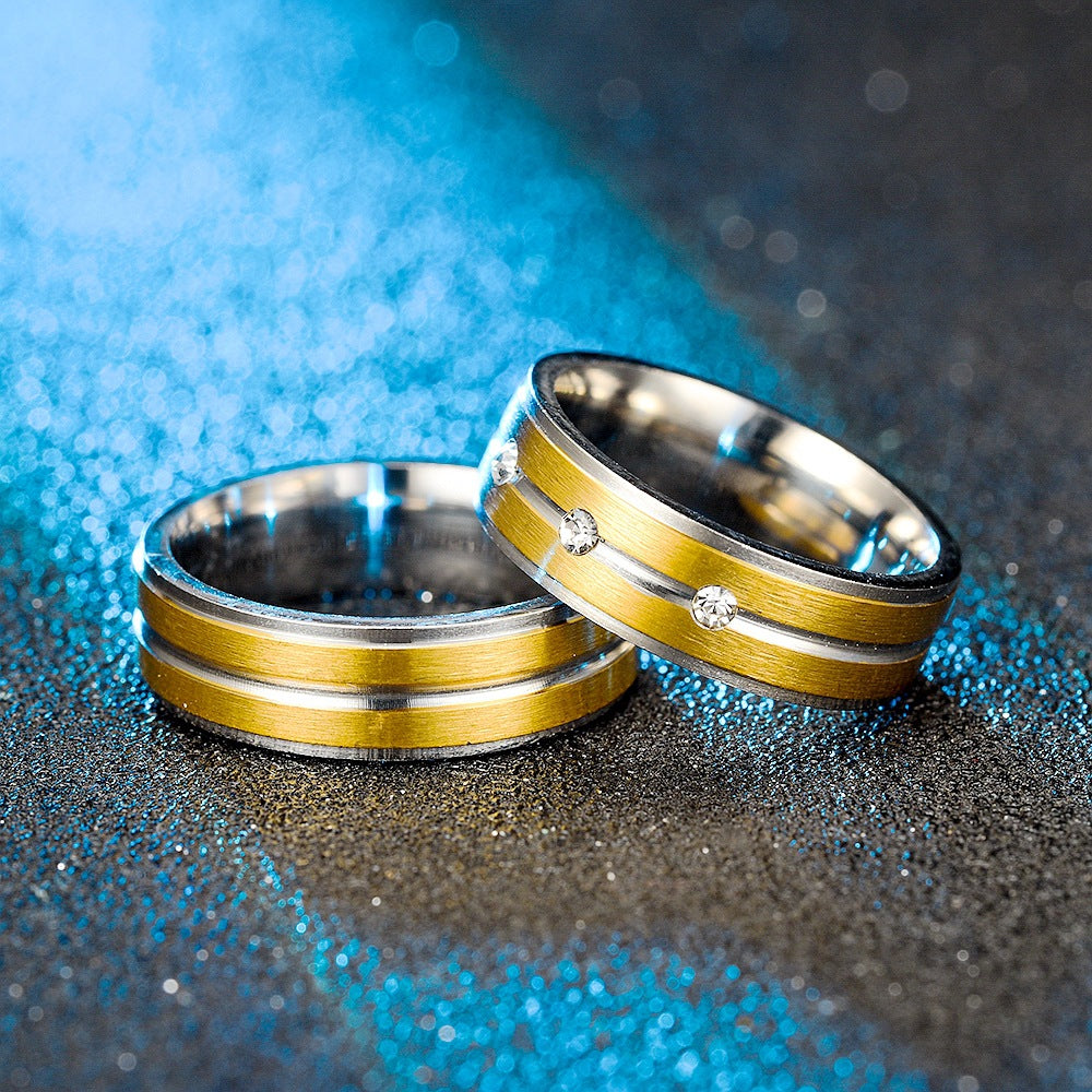 Herren Ring mit zwei eleganten Oberflächenstrukturen und feinen Akzenten Shop Nory