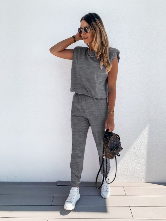 Damen lässiger Jumpsuit mit weichem, elastischem Material und modischem Cut