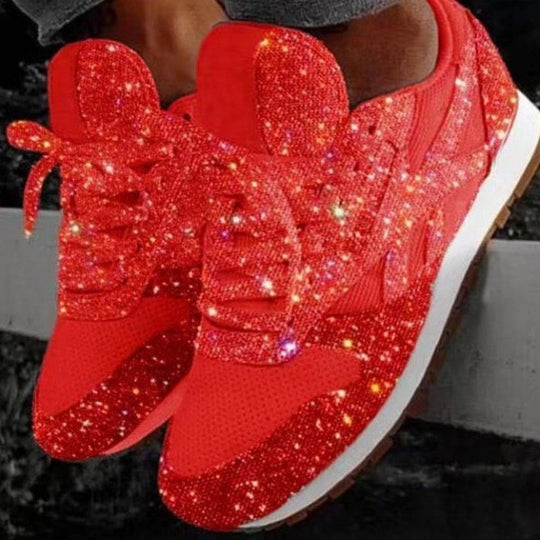 Damen Strassbesetzte Retro-Sneaker mit gepolsterter Laufsohle Shop Nory