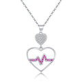 Damen Halskette mit Herzanhänger im EKG-Design und funkelnden Zirkonia Shop Nory