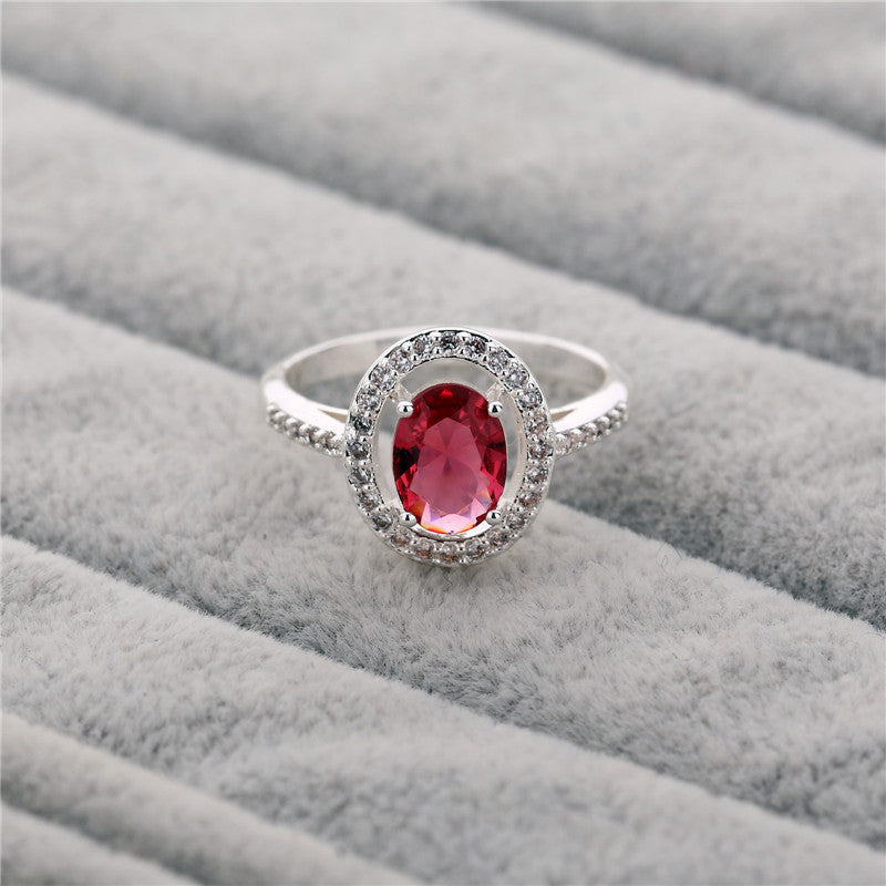 Damen Eleganter und funkelnder Ring mit rosa Stein Shop Nory