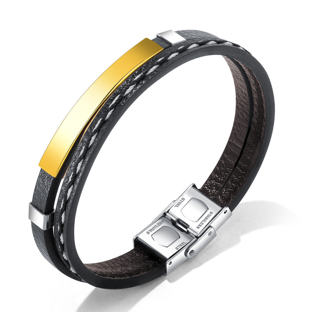 Herren Lederarmband mit stilvollem Edelstahlverschluss Shop Nory