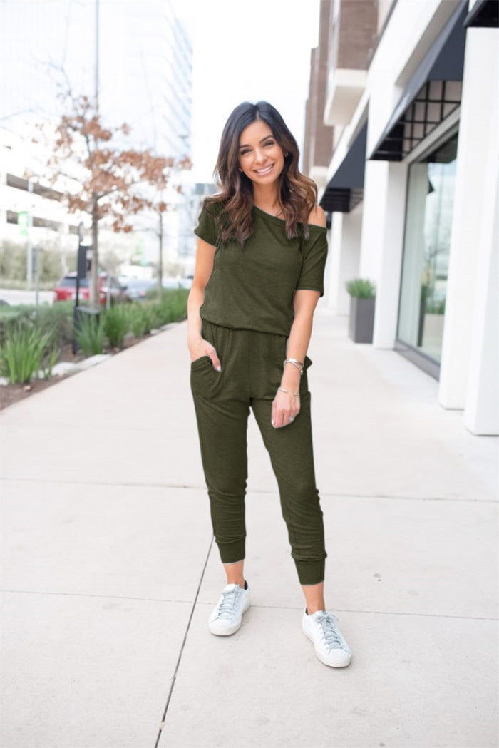 Damen Freizeit-Jumpsuit mit lässigem Schnitt und praktischen Taschen Shopnory