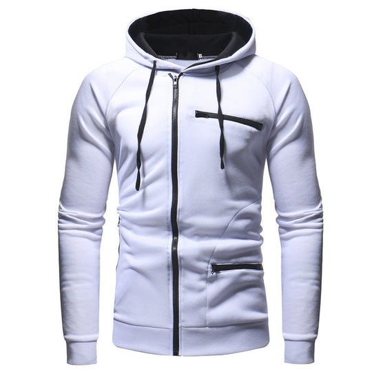 Herren Kapuzenjacke mit modernem Reißverschluss und kontrastiven Details