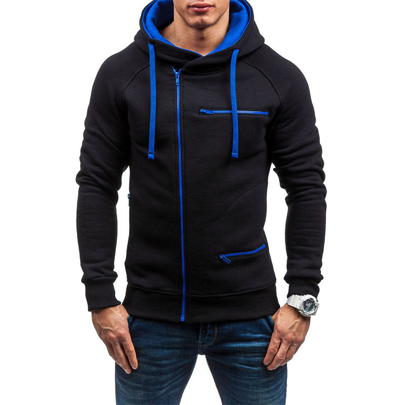 Herren Kapuzenjacke mit modernem Reißverschluss und kontrastiven Details