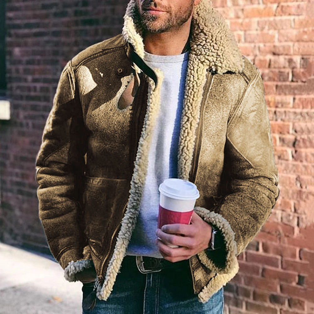 Herren Pilotenjacke mit Sherpa-Innenfutter und Wildlederoptik Shop Nory