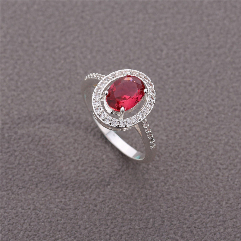 Damen Eleganter und funkelnder Ring mit rosa Stein Shop Nory