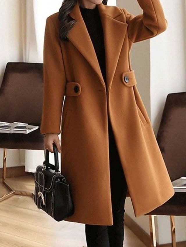 Winter Wollmantel Gürtel Slim