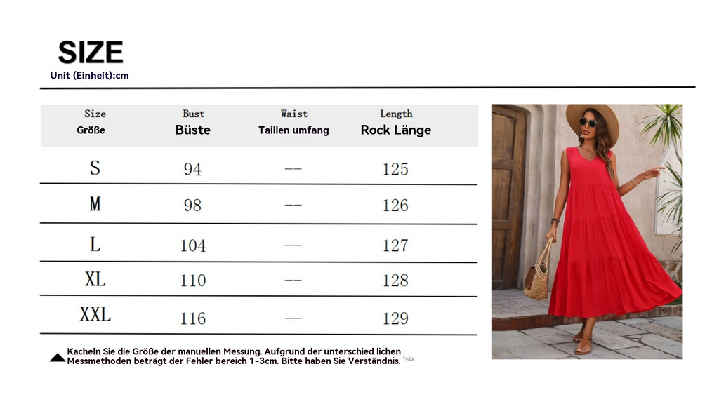 Spleißkleid mit V-Ausschnitt