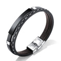 Herren Lederarmband mit stilvollem Edelstahlverschluss Shop Nory