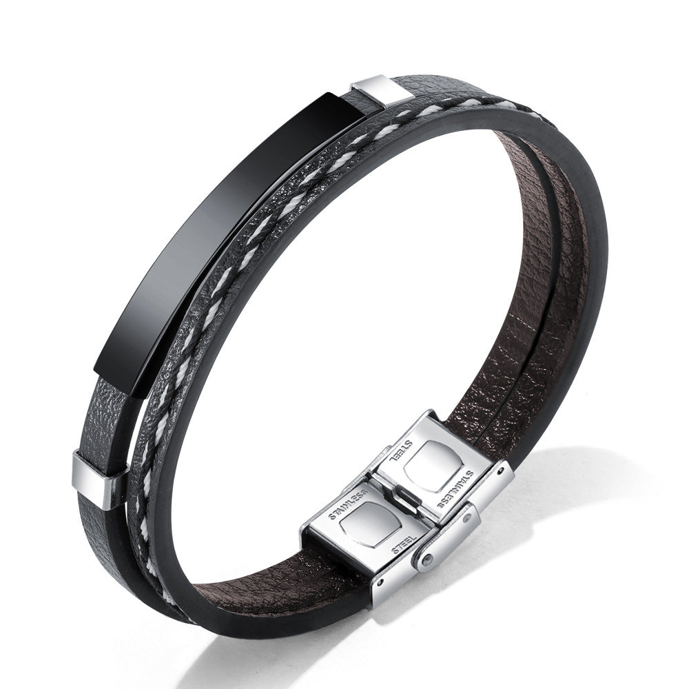 Herren Lederarmband mit stilvollem Edelstahlverschluss Shop Nory