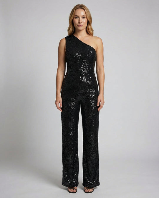 Moderner Pailletten Jumpsuit Damen