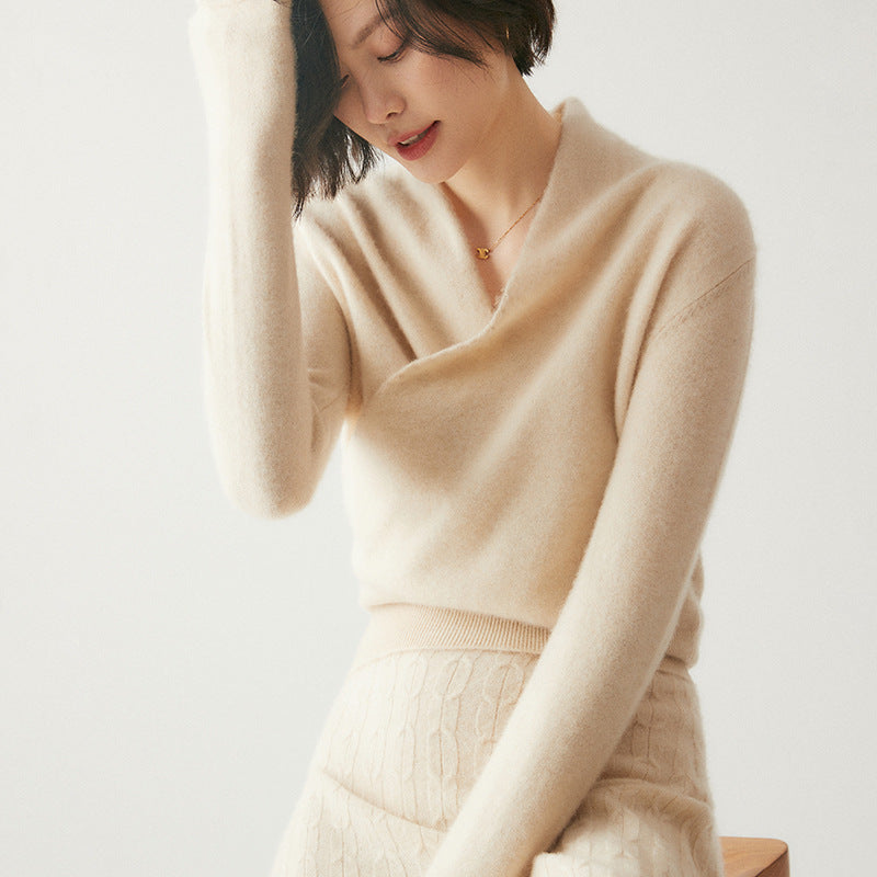Damen-Strickpullover mit V-Ausschnitt