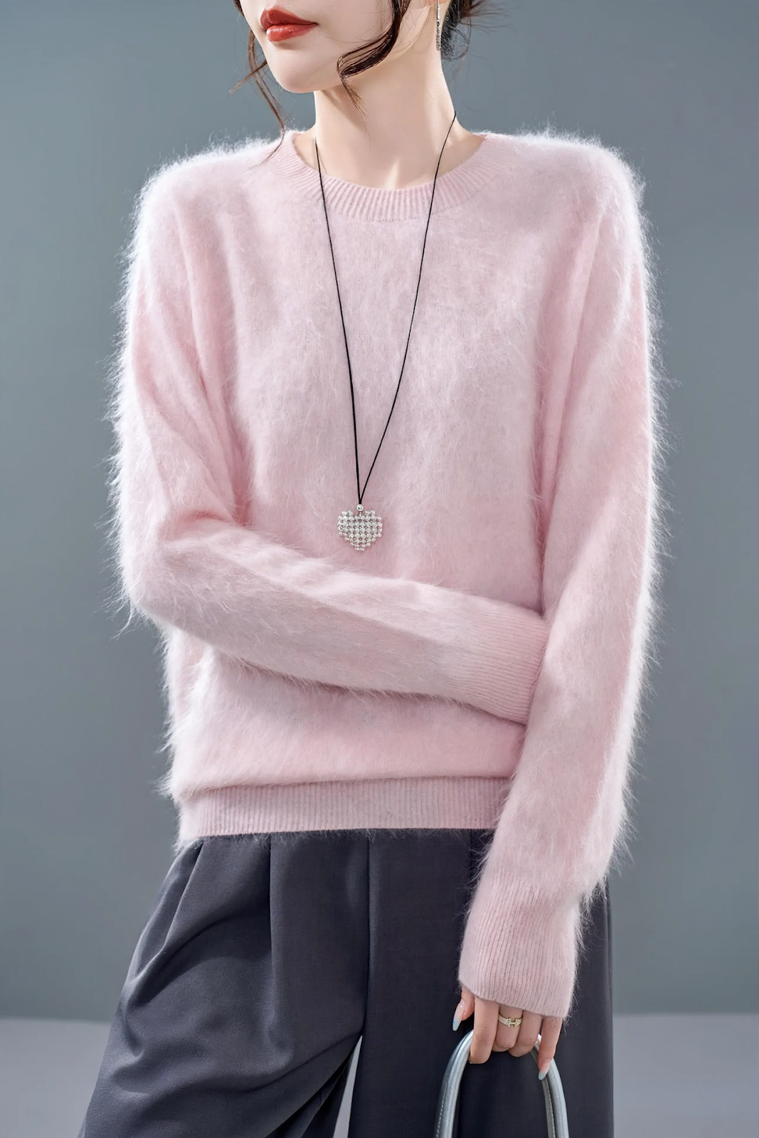 Damen-Kaschmirpullover, aufgeraut