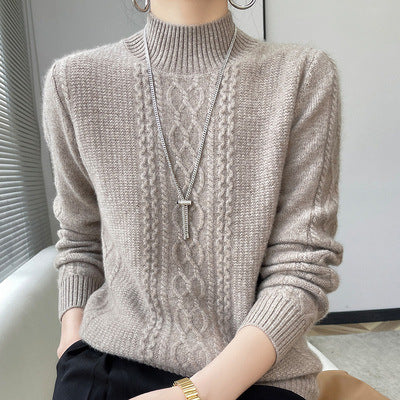 Damen-Strickpullover, Rundhalsausschnitt, wärmend