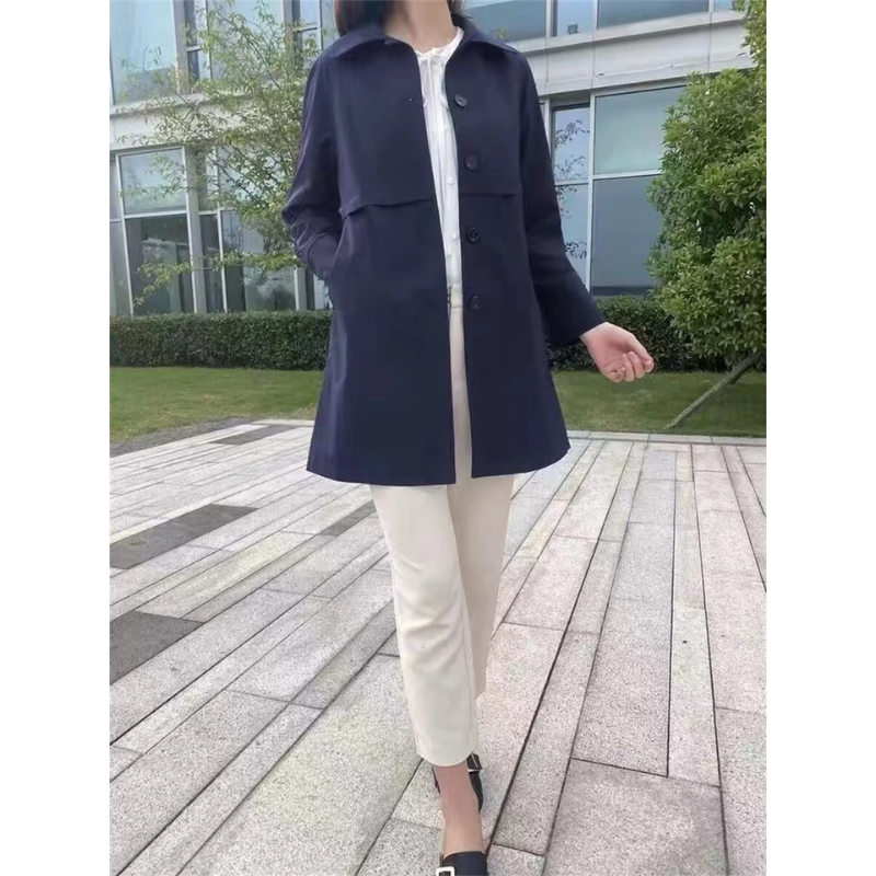 Stylischer Einreihiger Kurzer Trenchcoat für Damen