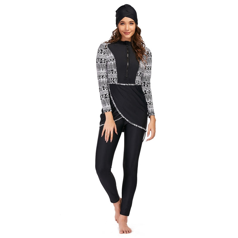 3 Teile Set Halal Bademode Badeanzug Burkini Badeoutfit
