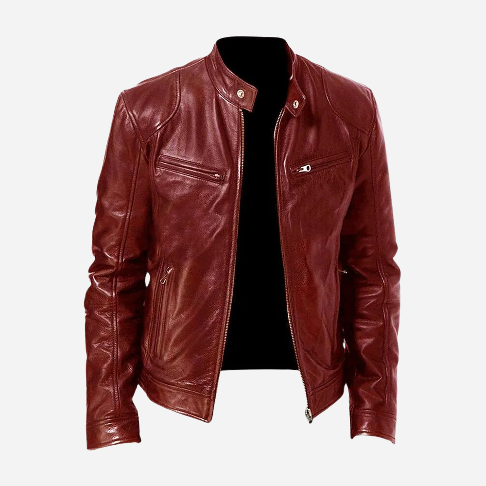 Stylische Moto-Lederjacke