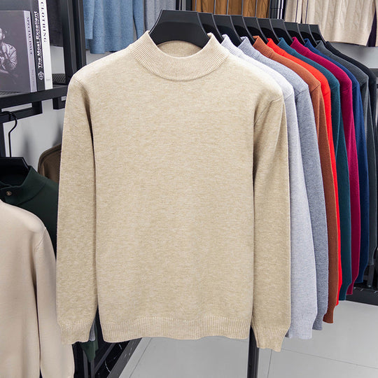 Herren-Rollkragenpullover aus reiner Wolle