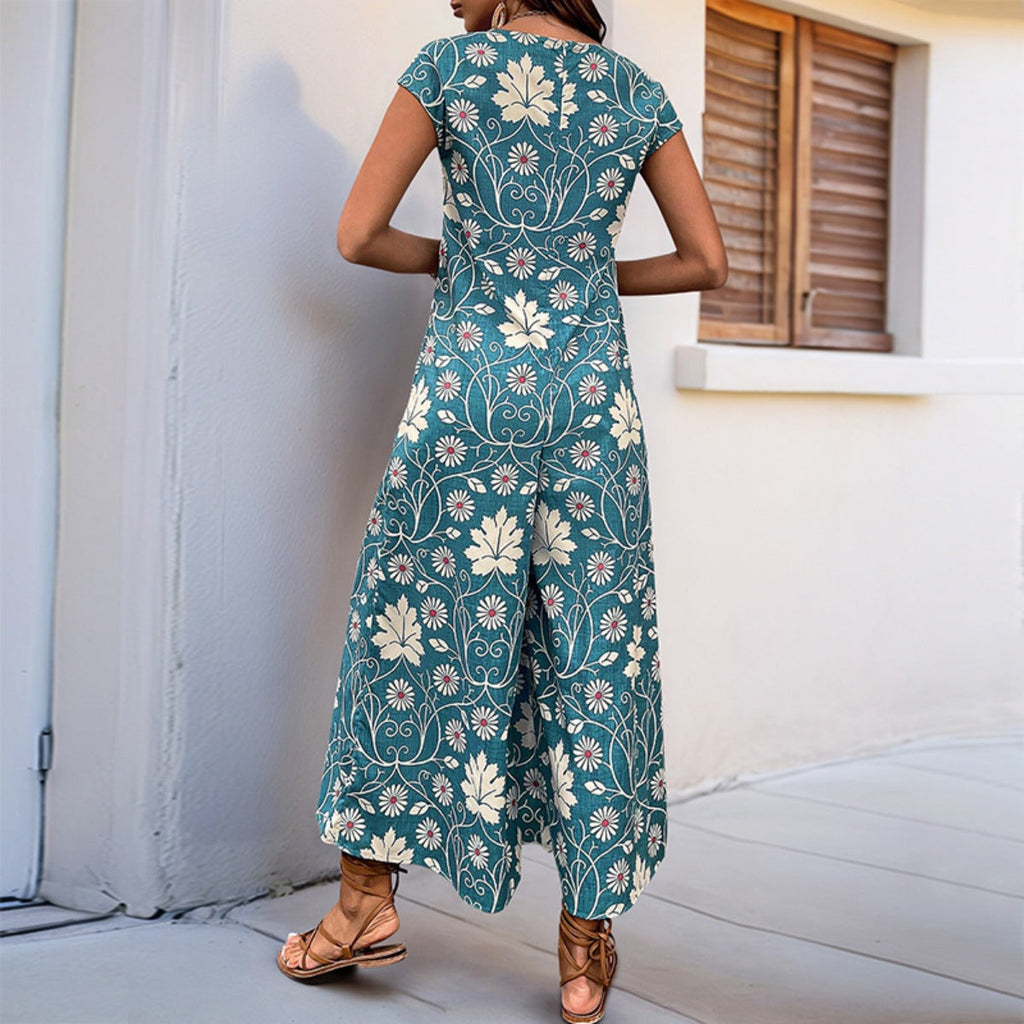 Lockerer Jumpsuit mit Blumendruck