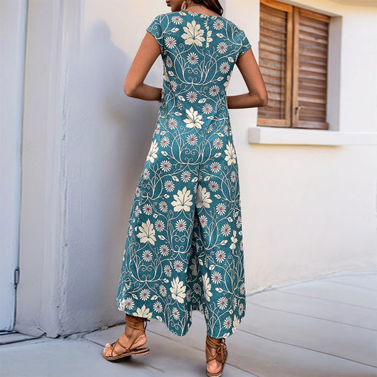 Lockerer Jumpsuit mit Blumendruck