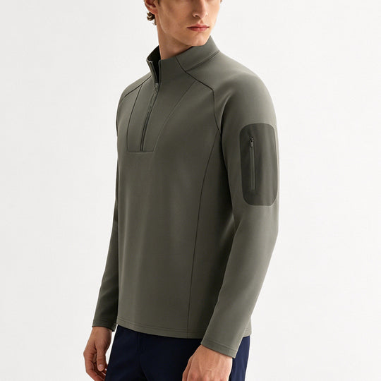 Funktions-Sportshirt mit halbem Reißverschluss